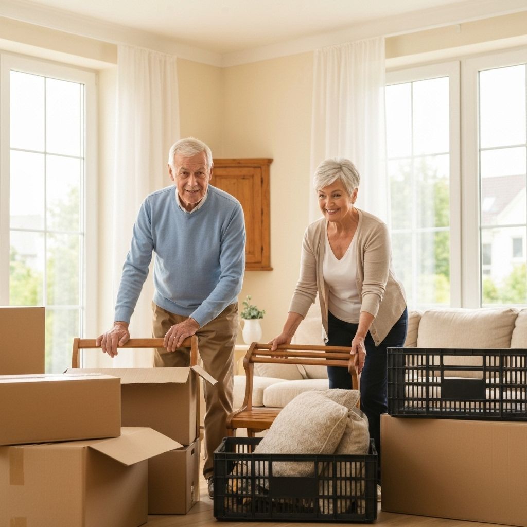 Sarah and Michael organizing family items for their next chapter