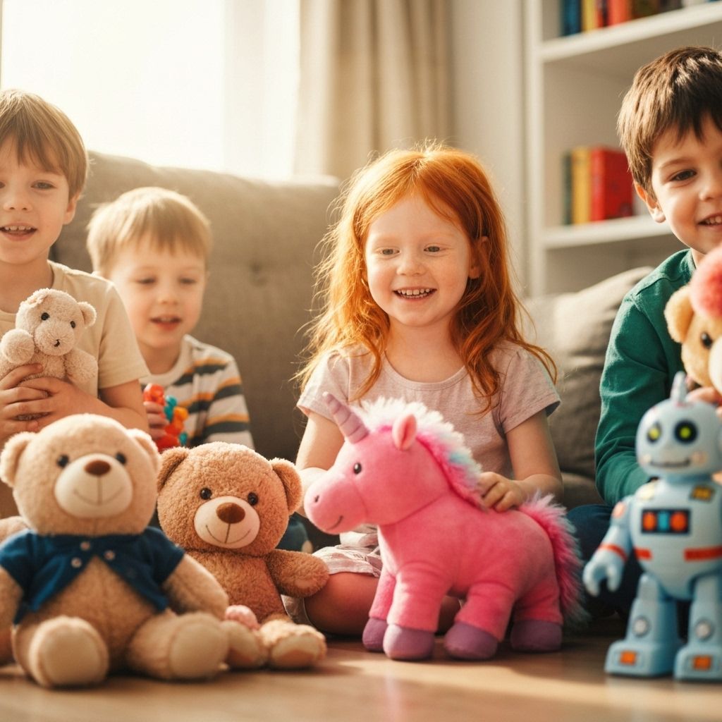 Children happily playing with toys